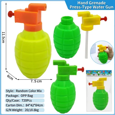 Mini Pistola Ad Acqua A Forma Di Granata Giocattolo In Plastica Azione A Pressione Giocattolo Spruzzatore Estate Spiaggia Bagno Divertimento All'aperto Per Bambini