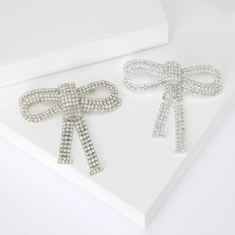 Elegante Spilla a Fiocco Con Nappina per Donna Brillante Strass Intarsiato Spilla in Lega per Matrimonio Festa Accessori Abbigliamento