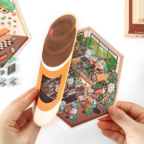 Stereoscène Stickers DIY PET Stickers Cartoon Dieren Bakkerij Koffie Sushi Winkel Voor Scrapbooking Journaling Decoratie