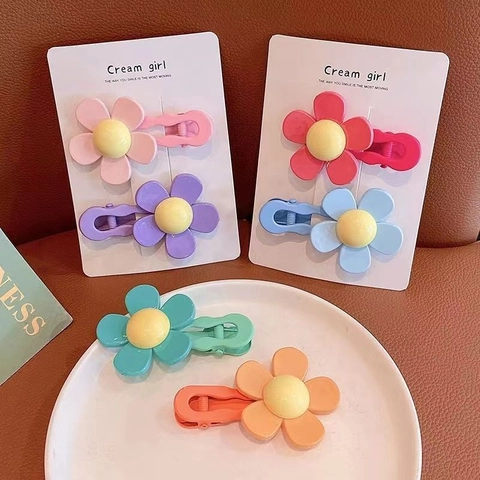 Mollette Per Capelli A Fiore Per Ragazze Opaco Resina Acrilica Carine Mollette Laterali Colorate Accessori Per Capelli Dolci Bambini