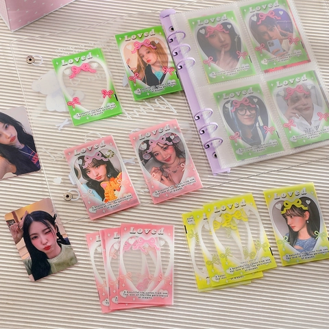 Transparente Kunststoff Fotokartenhüllen Cartoon Druck Dekorative Fotohalter Kawaii Süßer Stil K-pop Sammlerstücke