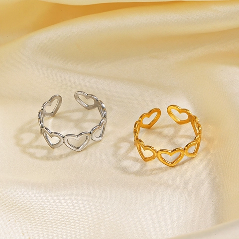 Minimalistischer Herz Ring Edelstahl Verstellbar Offen Schmuck Für Damen Einfach Stilvoll