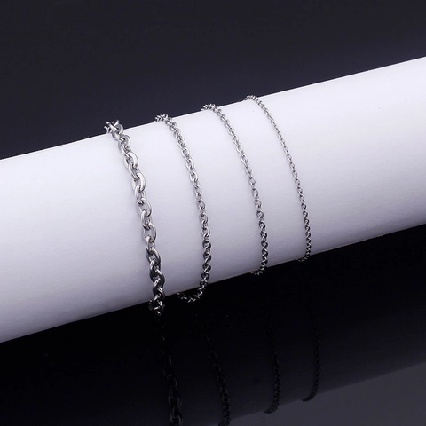 Collana In Acciaio Inossidabile Catena Maglie O Appiattite Catena A Croce Per Uomo Donna Gioiello Minimalista Di Base