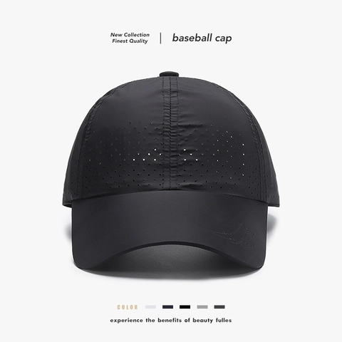 Baseball Cap Quick-Dry Breathable Laser Perforated Lightweight Sports Sun Hat Adjustable Polyester For Men Women