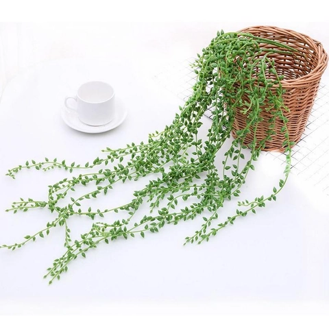Künstliche Sukkulente Künstliche Perlenschnur Hängende Rebe Kunststoff Grün Realistische Wandpflanze Für Hausdekoration Gartenhochzeitsdekor
