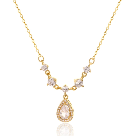 925 Sterling Silber Tropfen Halskette Für Damen Mit Birnenschliff Zirkonia Anhänger Halo Elegante Schmuck Geschenk