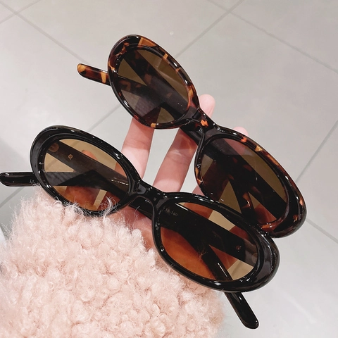 Vintage Ovale Sonnenbrille PC Material Damen Metall Stern Bügel UV-Schutz High-End Y2K Mode Street Wear Brillen