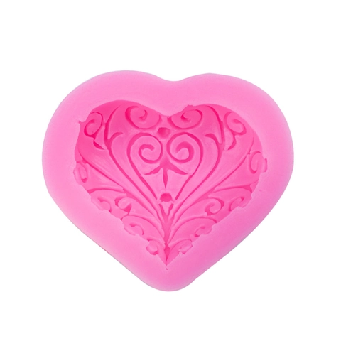 Heart Shaped Silicone Cake Mold Flower Vine Embossed Fondant Baking Tool For Chocolate Handmade Soap Resin DIY Crafts