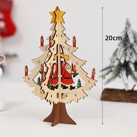 Addobbi Natalizi Decorazioni Appese In Legno 3D Forme Stella Albero Campana Per Decorazioni Per Feste In Casa
