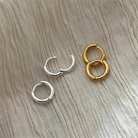 Orecchini A Cerchio In Argento Sterling 925 Minimalisti Gioielli Per Orecchie Huggie Lucidati Da Donna Versatili Semplici