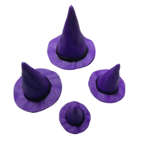 Mini Cappelli da Strega di Halloween in Plastica PVC Cappello da Mago Per Accessori Gioielli Fai-da-te Decorazioni per Torte