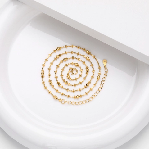 Collana In Argento Sterling 925 Con Perline Catena Da Clavicola Geometrica Minimalista Gioielli Donna