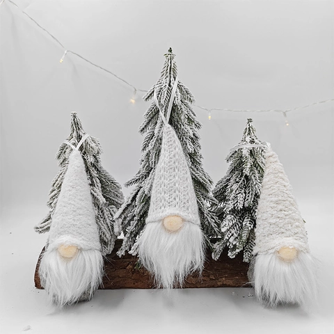 Ornamenti Appesi Gnomi Di Natale Bambola Senza Volto In Maglia Elfo Tomte Svedese Con Barba In Pelliccia Sintetica Decorazione Albero Festiva