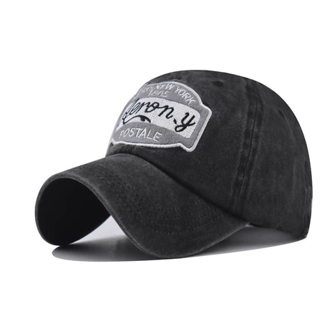 Casquette De Baseball En Coton Lavé Vintage Broderie New York Style Rétro Ajustable Chapeau De Soleil Unisexe