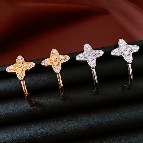 Pendientes De Botón Vintage En Forma De C Flor Con Incrustación De Circonita Joyería De Cobre Y Silver Earring Post Para Mujeres