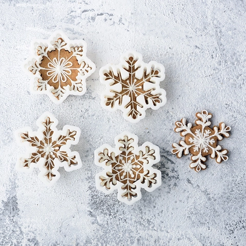 Schneeflocke Ausstechformen PLA Kunststoff Glasur Keksform Für Weihnachten Backen DIY Fondant Kuchen Dekoration Weiß