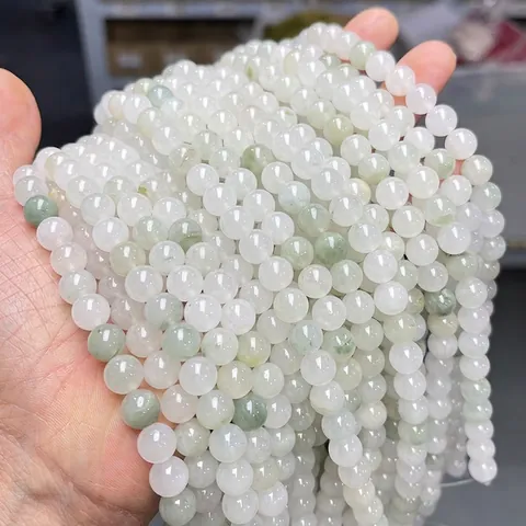 Tianshan Green Jade Stone Loose Beads Round Abacus Bamboo Shape For DIY Jewelry Making Necklaces Bracelets Accessories