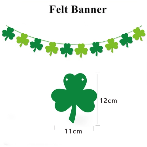 Kit Decoración Fiesta San Patricio Pancarta Trébol Verde Espirales Colgantes Guirnalda de Papel Festival Irlandés Atrezzo Foto