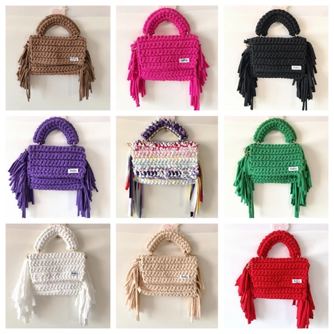 Handgemachte Häkel Umhängetasche Mit Quasten Fransen Gewebte Polyester Kleine Quadratische Schultertasche Für Damen