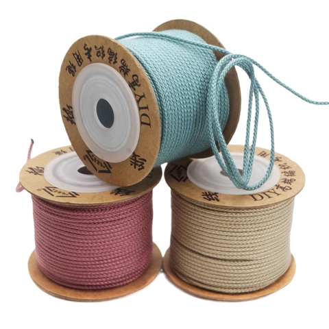 Braided Cotton Cord Non-Elastic Handwoven Jewelry Making String For DIY Necklace Bracelet Tassels Craft Multi-Color