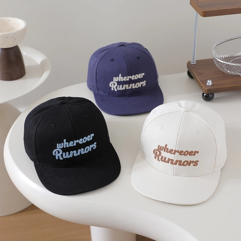Cappello Snapback Bambini Ricamo Lettere Cotone Berretto Visiera Piatta Protezione Solare All'aperto Hip Hop Streetwear Ragazzi Ragazze