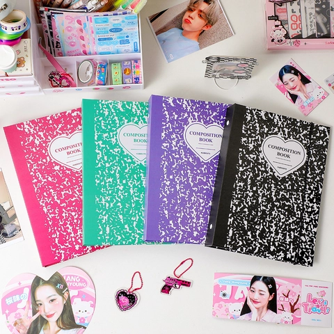 A5 Loose Leaf Photo Album Binder Ring Marble Pattern Elastic Band Closure Star Card Collection Book Decorative For Photocards