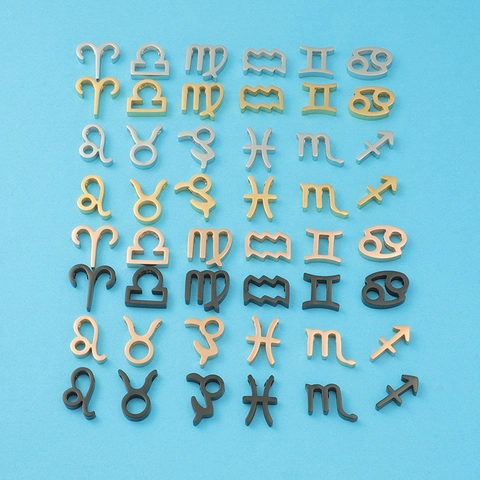 Dijes De Constelación Del Zodíaco Acero Inoxidable 304 Pulido Espejo Fabricación Joyas DIY Para Collares Pulseras