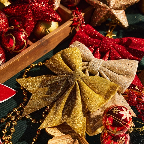 Fiocchi Di Natale Glitterati Ornamento Da Appendere Schiuma PVC Per Albero Ghirlanda Decorazione Per Feste Matrimonio Casa