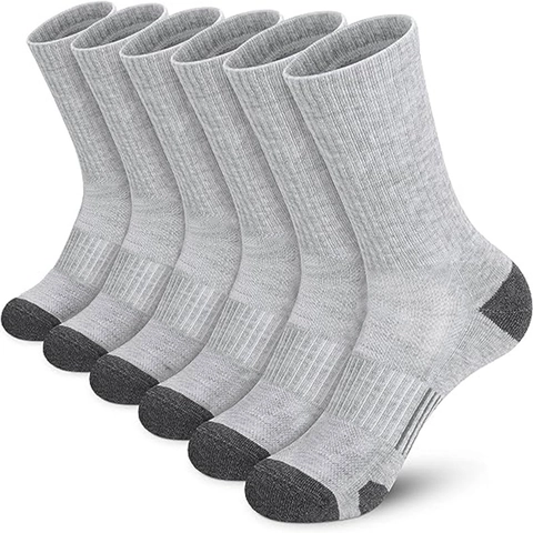 Men's Sports Crew Socks Plus Size Breathable Cotton Athletic Basketball Socks