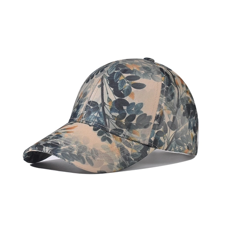 Casquette De Baseball À Imprimé Floral Polyester Protection Solaire Extérieur Décontracté Boucle Métallique Réglable Pour Hommes Femmes
