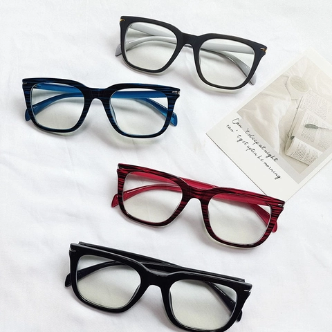 Retro Square Eyeglass Frames Anti Blue Light Optical Glasses Candy Color PC Frame Trendy Vintage Fashion Eyewear