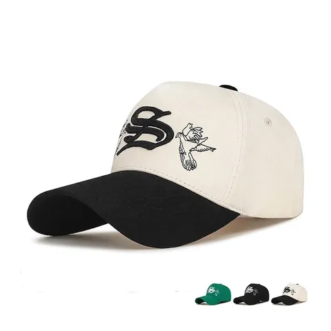 Cotton Baseball Cap Bird Letter Embroidery Adjustable Metal Buckle Sun Protection Outdoor Sports Hat For Men Women
