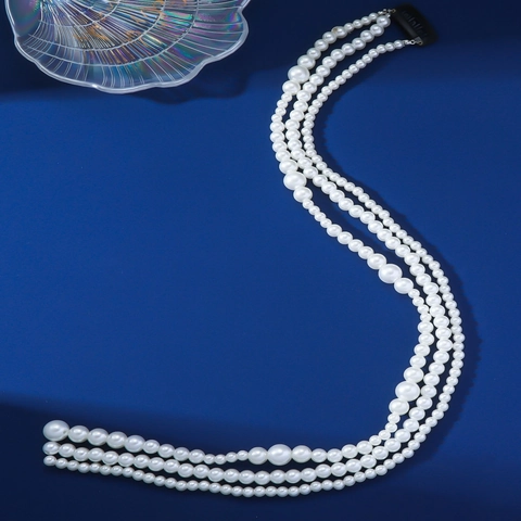 Cadena De Pelo Con Perlas Artificiales Pasador De Pelo Con Perlas Artificiales Multicapa Horquilla Invisible Tocado Elegante Para Mujeres
