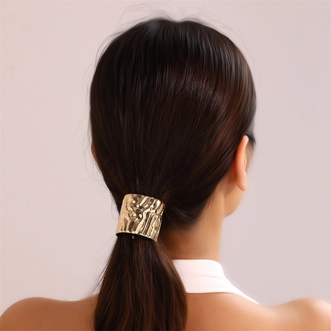 Pettine Per Capelli In Metallo Martellato Inserto A Forma Di U Per Coda Di Cavallo Accessorio Minimalista Oro Argento Per Donne