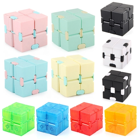 Infinity Cube Fidget Toy Sollievo Dallo Stress Portatile Pieghevole Giocattolo Da Tasca Per Adulti E Bambini Plastica ABS Con Colore Macaron