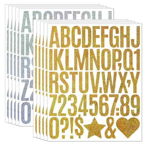 Adesivi Lettere Numeri Glitter Vinile Impermeabile Autoadesivi Per Fai Da Te Scatola Regalo Decorazione Festa