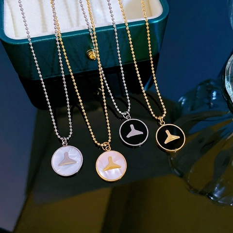 Collana Con Pendente A Coda Di Sirena Minimalista Acciaio Al Titanio Placcato Oro Conchiglia Smalto Girocollo Gioielli Donna