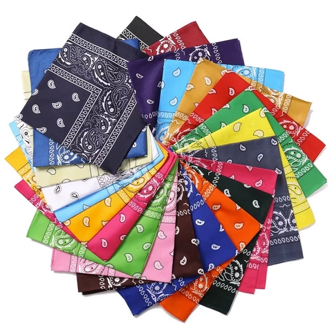 Paisley Bandana Square Scarf Hip Hop Headband Neck Wrap Retro Streetwear For Men Women Unisex