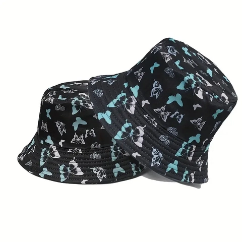 Schmetterling Druck Fischerhut Polyester Sonnenschutz Outdoor Casual Chic Kopfbedeckung Für Damen Herren
