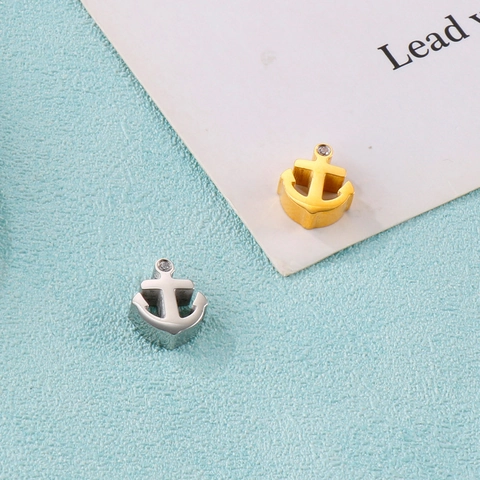 Colgante De Ancla Náutica Acero Inoxidable Con Diamantes De Imitación DIY Joyería Estilo Marinero