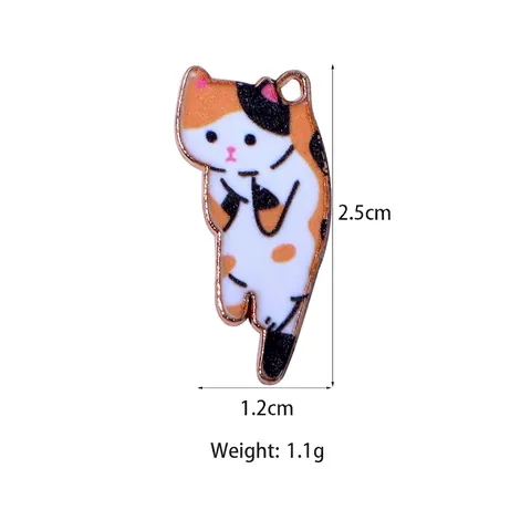 Cartoon Cat Animal Enamel Alloy Charms Pendants DIY Jewelry Accessories For Earrings Necklace Bracelet Crafting