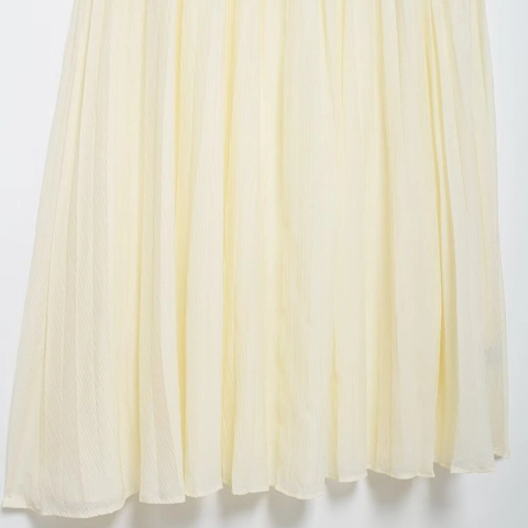 Falda Midi Plisada Elegante Para Mujer Punto Malla Empalme Cintura Alta Color Sólido Falda Larga