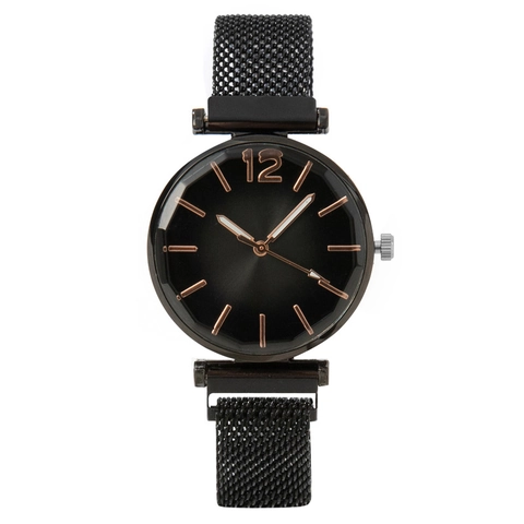Fashion Women Starry Sky Gradient Dial Quartz Watch Magnetic Milanese Stainless Steel Mesh Band 3D Faceted Glass Wristwatch