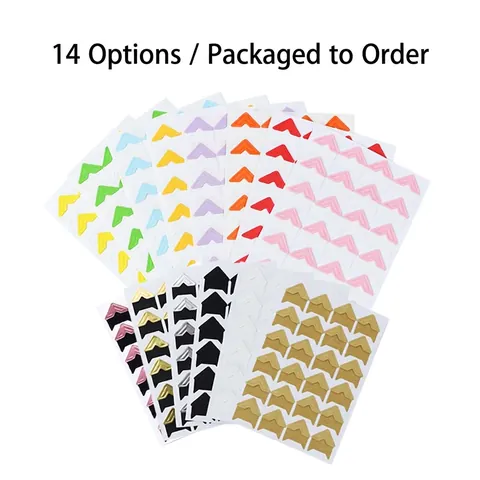 Coins Photo Papier Kraft Autocollant Stickers De Montage DIY Scrapbooking Album Fournitures Décor Vintage Coloré