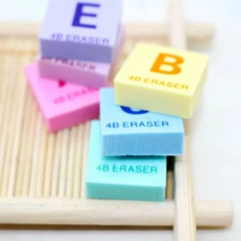 Colorful TPR Alphabet Erasers 4B Multi Color Block For Students School Office Stationery Letter Print Learning