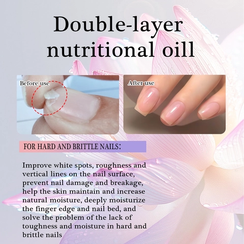 Double-Layer Cuticle Oil For Hard Brittle Nails Repairing Nourishing Liquid Treatment Strengthening Smoothing Hand Care