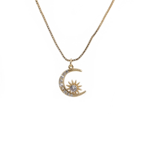 Mode Ster Maan Zon Hanger Ketting Koper Zirkoon Ingelegde Sleutelbeen Ketting Sieraden Voor Vrouwen Meisjes