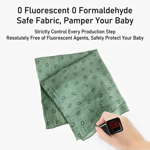 Baby Triangular Scarf Bib Cotton Linen Gauze Smiley Face Print Absorbent Breathable Neck Kerchief For Infant Toddler