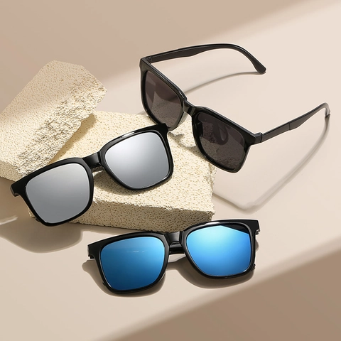 Square Frame Fashion Sunglasses UV400 Protection PC Material Trendy Outdoor Driving Eyewear For Men Women