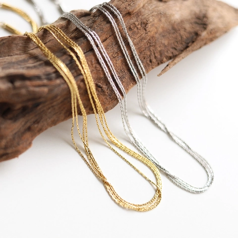 Collar De Capas De Acero Inoxidable Para Mujer Estilo Francés Minimalista Hilo Fino Delicado Capas Cadena De Clavícula Joyería
